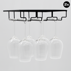 Muntel® Wijnglazenhouder -Ophangrek - Wijnrek - Wijnglashouder - 12 Stuks - Zwart