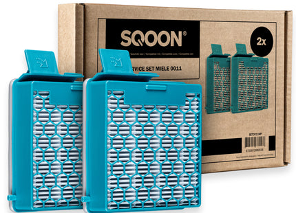 SQOON® XL Filterset geschikt voor Miele Boost CX1 stofzuiger - 2 STUKS - Gelijk aan model: SF-HY 60 - Vervangt HEPA-filter 11639240 - Voor schone en allergievrije uitblaaslucht