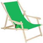 Ligbed | Strandstoel | Ligstoel | Verstelbaar | Armleuningen | Beukenhout | Handgemaakt | Groen