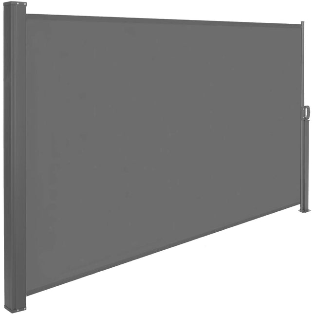 Windscherm - Tuinscherm - Oprolbaar - Waterbestendig - Staal - Aluminium - Grafiet - 400 X 180 CM