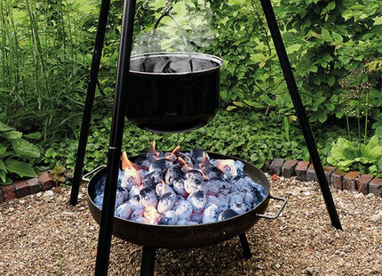 Muntel® BBQ Tripod - Driepoot -Inclusief Pot - Inclusief Rooster - Inclusief Vis Rookplankjes - Inclusief Vuurschaal - 65 x 180 cm