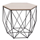 Salontafel | Salontafel Hexagoon | Bijzettafel | 1 Stuk | 38,5 cm | Zwart/Licht Hout