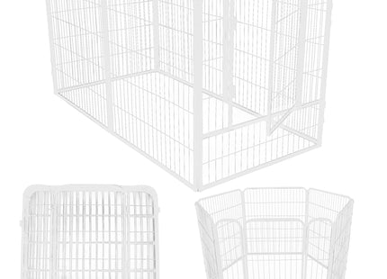 Puppyren - Opvouwbaar - Metaal - Wit - 184x93x100 CM