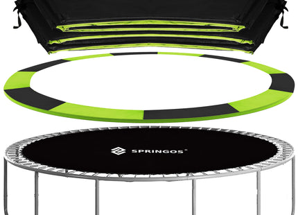 Trampoline Rand | Ø 363-369 cm | Beschermrand Trampoline | Rond | Groen | Zwart