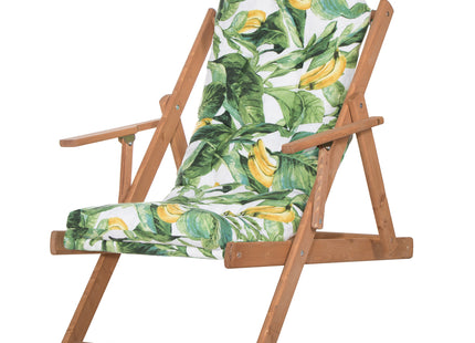 Houten Ligstoel - Ligbed - Met Kussen - Verstelbaar - Weersbestendig - Groen - Grenenhout - 90 x 71 x 103 Cm