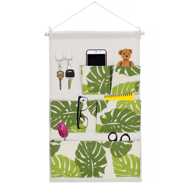 Hangende Organizer - Opbergzak - Wand Organizer - Bladeren - Speelgoed - 5 Vakken