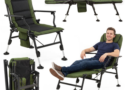 Campingstoel | Visstoel | Opvouwbaar | Groen | Staal | Polyester |  81 x 57 x 100 cm | 140 Kg