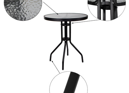 Tuinset - 2 Delig - Stoelen -  Salontafel - Metaal - Zwart