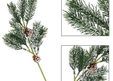 Kersttak | Decoratie | Dennenappels | Groen | 34 cm