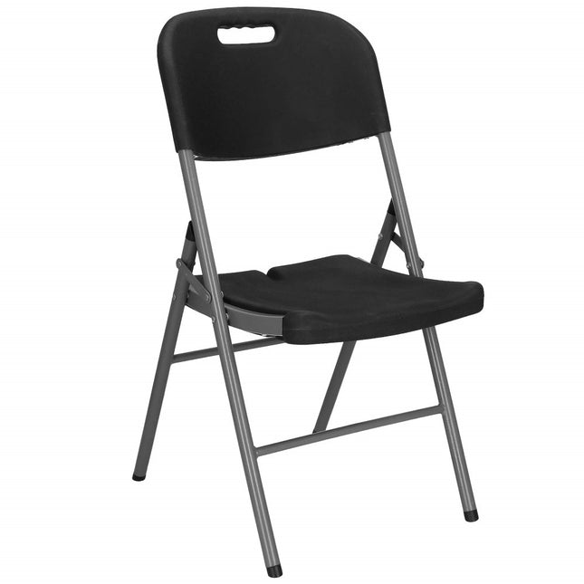 Campingstoel | Kampeerstoel | Vouwstoel | Klapstoel | Polyetheen | Zwart