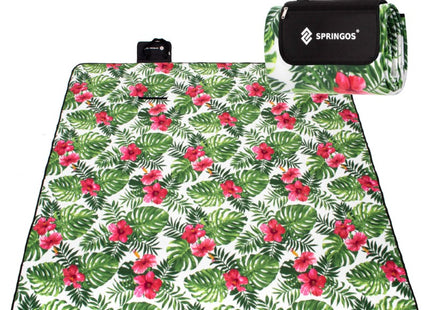 Picknickkleed | Picknickdeken | Buitenkleed | Picknick | 200 x 200 cm | Groen/Roze/Wit
