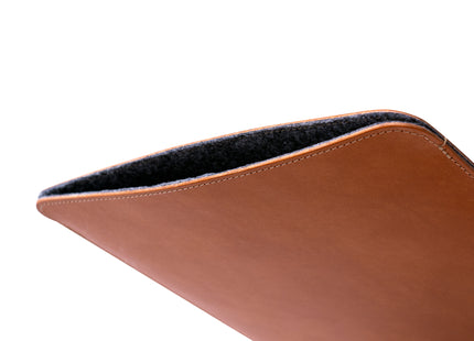 Leren Laptop Sleeve - Voor MacBook Pro 15.6 Inch - Laptophoes - Bruin