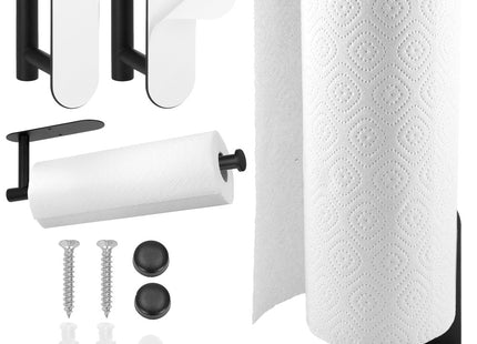 Keukenrolhouder | Hangend | 33,5 cm | Staal | Zwart