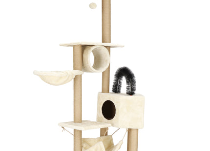 Krabpaal - 7 Etages - Voor Katten - Toren - Meubelbescherming - 58 x 37 x 154 cm - Beige