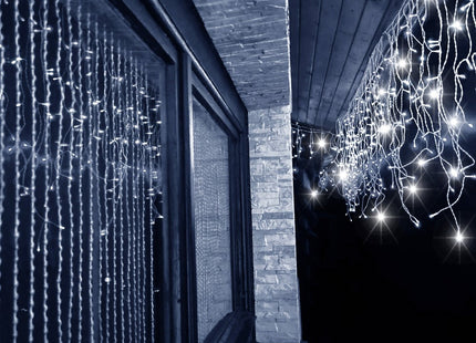 IJspegel Verlichting | 12 m + 2.5 m Snoer | 300 LED | Flash | Koppelbaar | Koel Wit