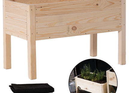 Kweekbak - Plantenbak - Moestuin - Planten - Hout -Rechthoekig - Naturel - 80 x 40 x 50 Cm