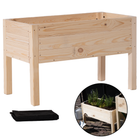 Kweekbak - Plantenbak - Moestuin - Planten - Hout -Rechthoekig - Naturel - 80 x 40 x 50 Cm