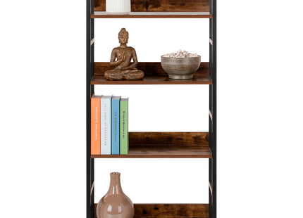 Boekenkast - Metaal - MDF - 4 Etages - Verstelbaar - 124 X 60 X 28 CM - 100 KG