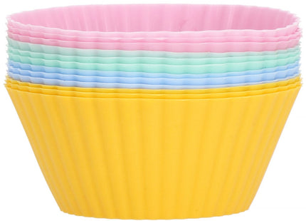 Cupcake Vormpjes | Siliconen Bakvormen | 12 Stuks | Multicolor
