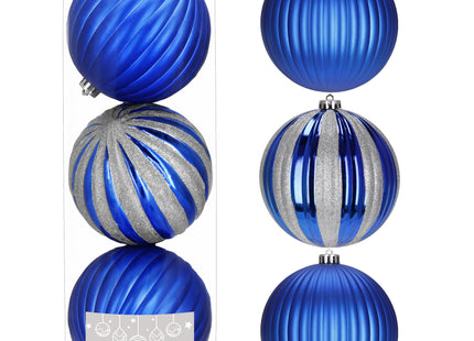 Kerstballen | 3 Stuks | 15 cm | Blauw | Zilver