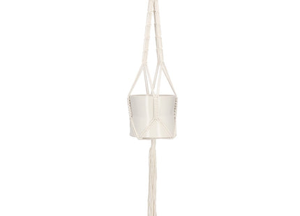 Plantenhanger - Plantenhanger Macrame - 90 cm - Wit