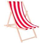 Ligbed | Strandstoel | Ligstoel | Verstelbaar | Beukenhout | Handgemaakt | Rood Wit
