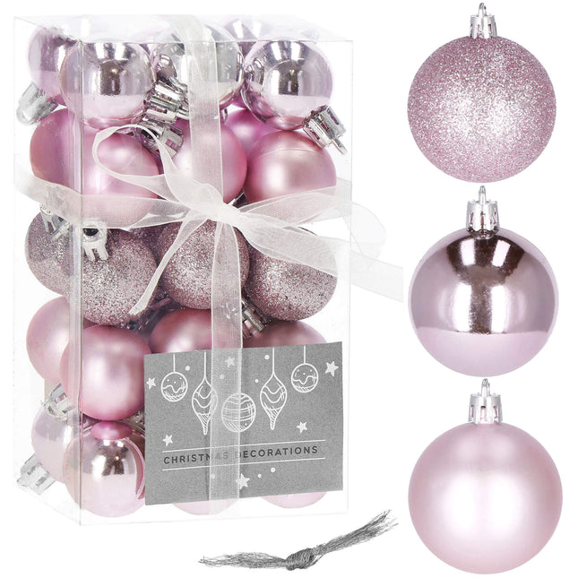Kerstballen | 30 Stuks | 3 cm | Roze Tinten