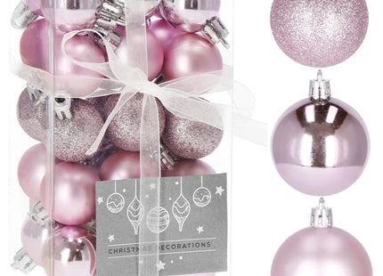 Kerstballen | 30 Stuks | 3 cm | Roze Tinten