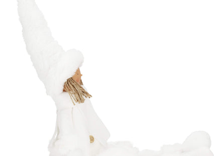 Kerstmeisje -  Kerstpop - Kerstversiering - Wit - 34 cm