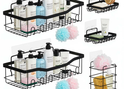 Doucherekken - Badkamerplanken - RVS - Zwart - Driehoekig - 3 Kg - 5 Stuks