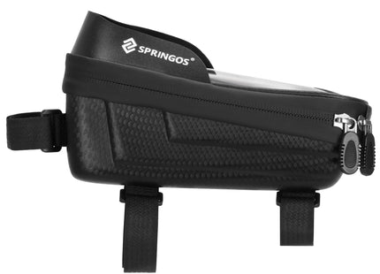 Fietstas - Inclusief Telefoonhouder - Waterdicht - Etui/Tas -  Klittenband - Zwart - Transparant