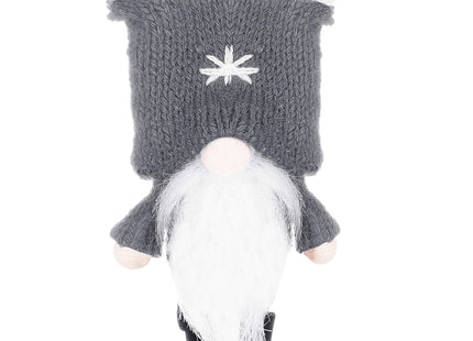 Kerstkabouter -  Kersthanger - Kerstdwerg - Kerstversiering - Grijs - 8 cm