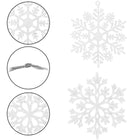 Kerstversiering | Kerstdecoratie voor binnen | Kersthanger | Sneeuwvlokken | Kunststof | 12 Stuks | 9/10 cm