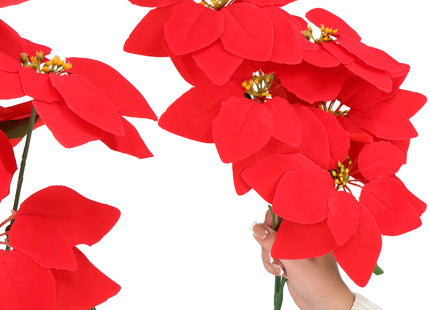 Kunstbloem - Kunststof - Rood - Boeket