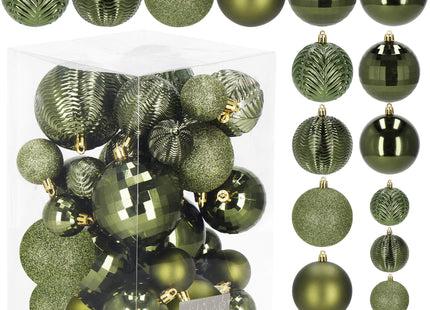 Kerstballen | 33 Stuks | 8/6/4 cm | Groen
