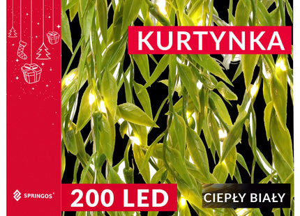 Gordijnverlichting - Bladeren - Woondecoratie - 200 LED's - Warm Wit