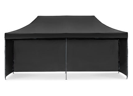 Partytent - 600x300x310xcm - Hoogte Verstelbaar - PVC - Polyester - Harmonica- Frame - Zwart