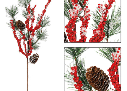 Kersttak | Decoratie | Rood | Middenstuk | 58 cm