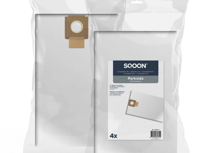 SQOON® Stofzuigerzakken geschikt voor Parkside Performance PPWD 30 - Gelijk aan model: 30381494, PPVFT 30 A1 - High Filtration voor industrieel gebruik