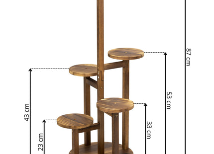 Plantenstandaard - Bloemenstandaard - Bloementrap - Hout - 6 - Laags - 87 Cm - 25 Kg