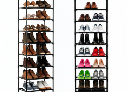 Schoenenrek - Schoenenkast - 20 Paar Schoenen - Schoenen Opbergsysteem - Metaal - Zwart - 100 KG - 178 Cm