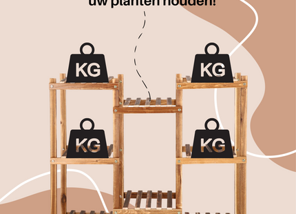 Plantenrek | Plantenrek Binnen | Plantenrek Buiten | 70 cm | Hout