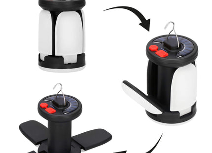 Campinglamp - Zonne - Energie - Led - Powerbank - 150 W - Wit/Zwart