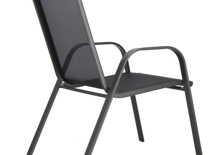 Tuinstoel | Tuinstoelen | Tuinstoel Buiten | Staal & Textileen | 130 kg | Grijs