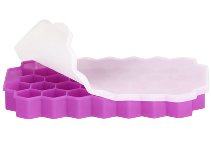 IJsblokjes vorm - Siliconen - Honinggraat - 37 Stuks - Paars - 20x12x2.5x CM