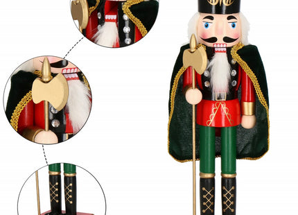 Notenkraker Kerst | 38 cm | Groen/Rood/Goud/Zwart