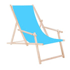 Ligbed | Strandstoel | Ligstoel | Verstelbaar | Arm Leuning | Beukenhout | Handgemaakt | Blauw
