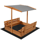 Zandbak - Met Deksel - Met Bank - Inclusief Gronddoek - Met Dak  - Geïmpregneerd - 120 x 120 CM