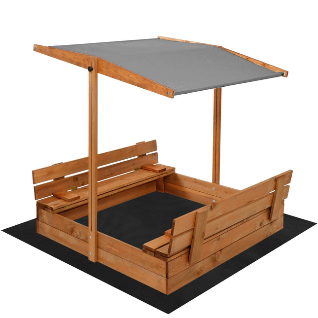 Zandbak - Met Deksel - Met Bank - Inclusief Gronddoek - Met Dak  - Geïmpregneerd - 120 x 120 CM