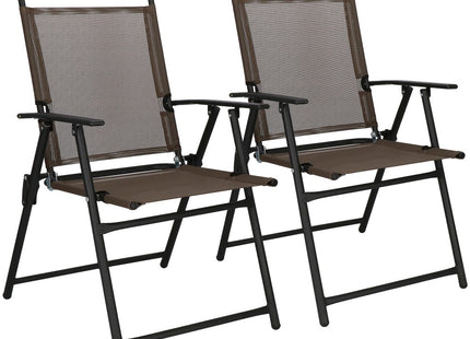 Tuinstoelen | Tuinstoelen | Verstelbare Rugleuning | Inklapbaar | Aluminium & Textileen | 2 Stuks | Bruin/Zwart